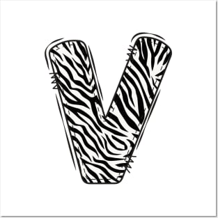 Zebra Letter V Posters and Art